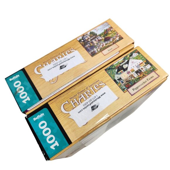 Charles Wysocki Puzzle Peppercricket Farms and Love 1000 Piece Puzzle Lot - Picture 4 of 6